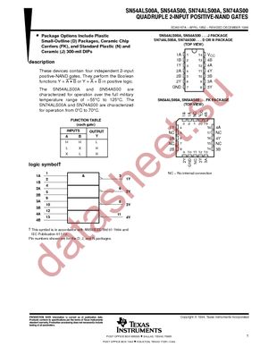 SN74ALS00ANSR datasheet  